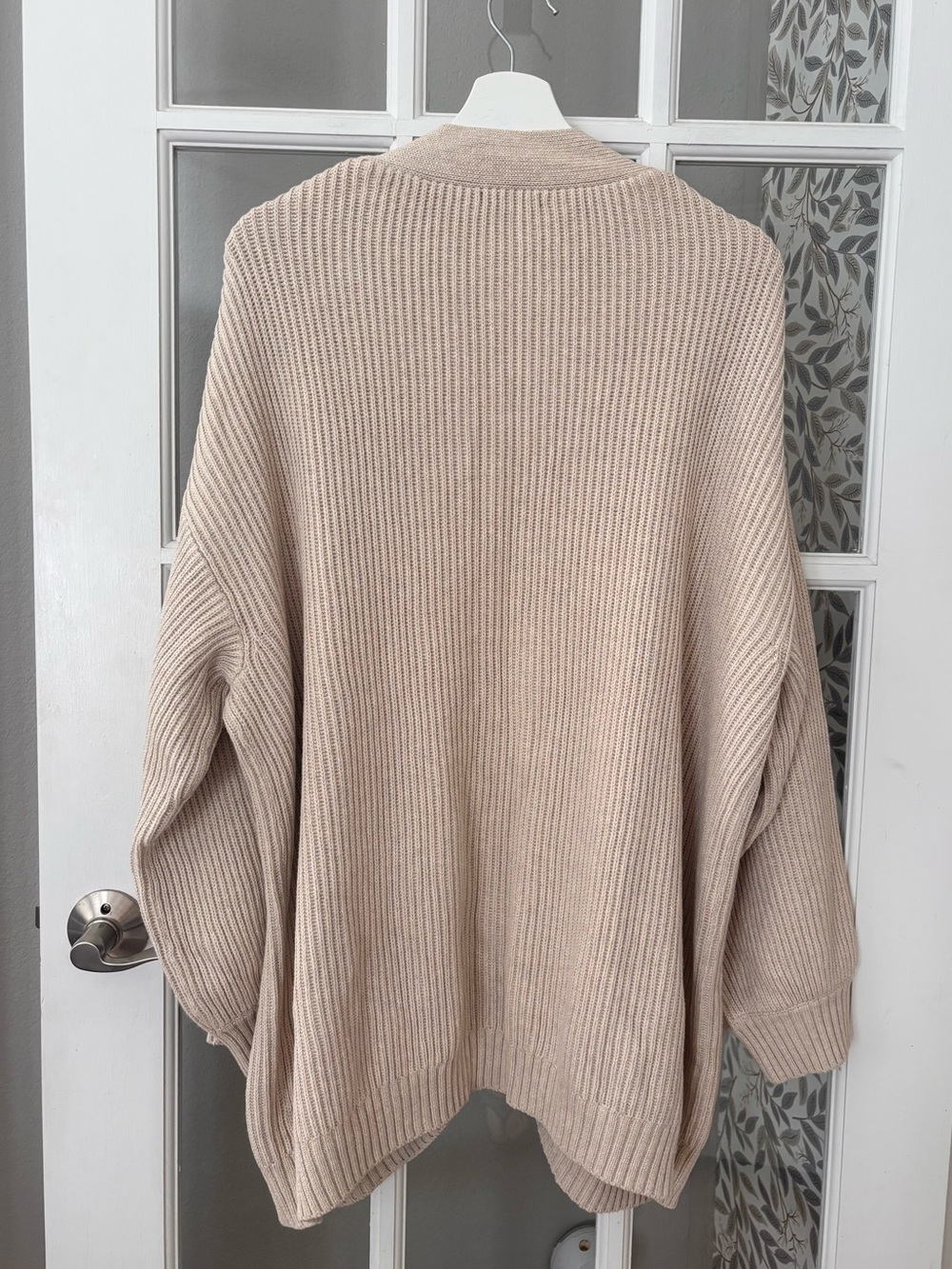 QUINCE 100% Organic Cotton Oversized Cardigan Speckled Beige Sz 1X NWT - Picture 6 of 9